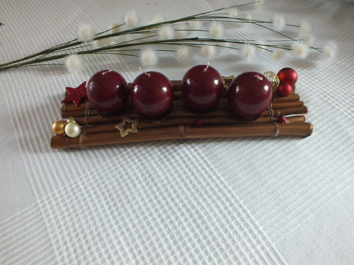 Adventní svícen tmavě červený — foto 2