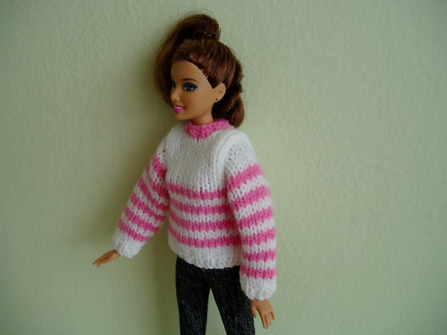 Svetr pro Barbie-růž. pruhy — foto 2