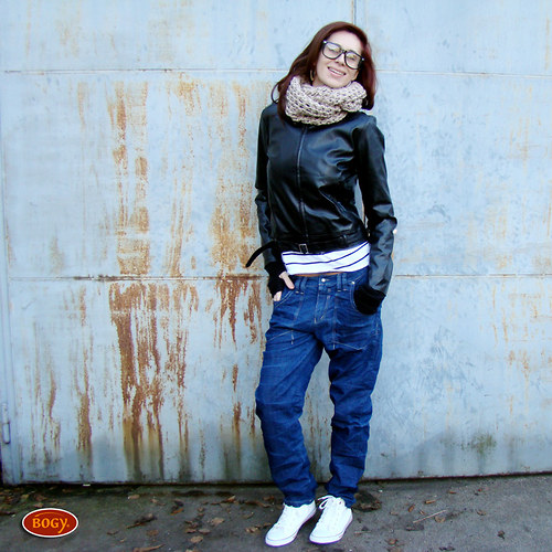 Unisex hip hop džíny, modré mačkané rifle — foto 2
