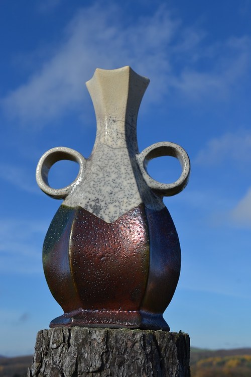 Raku váza - šestihranka — foto 3