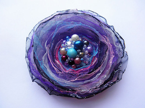 Brož "Levandulová" 8cm, třpytivá — foto 2