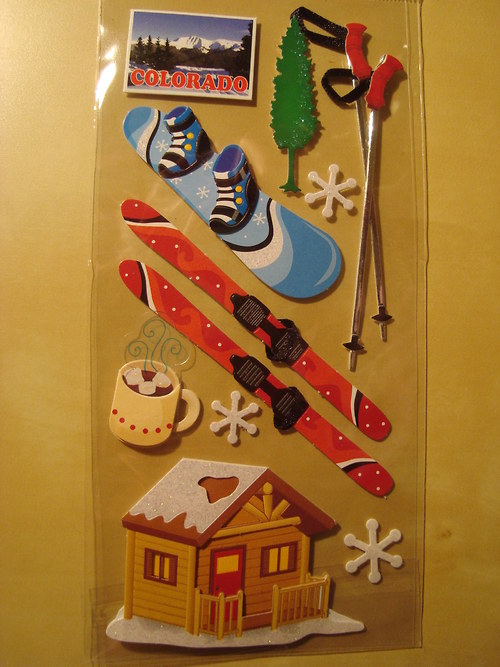 Lyžování 3D samolepky scrapbook — foto 2