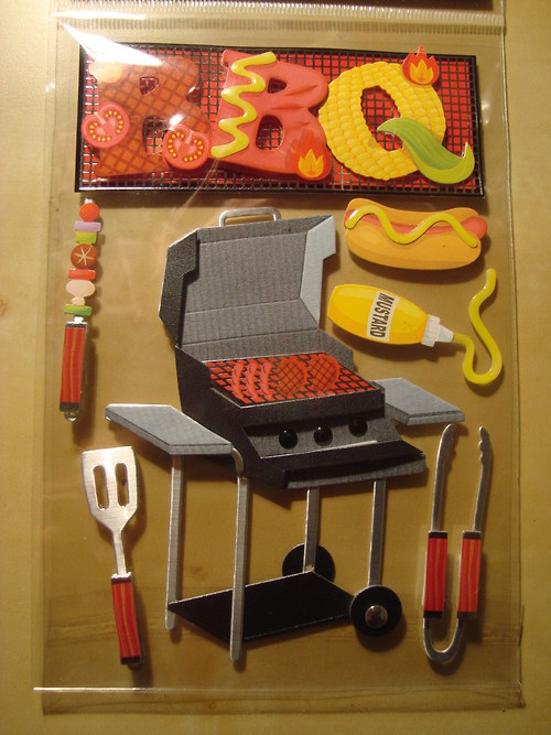 BBQ 3D samolepky scrapbook — foto 2