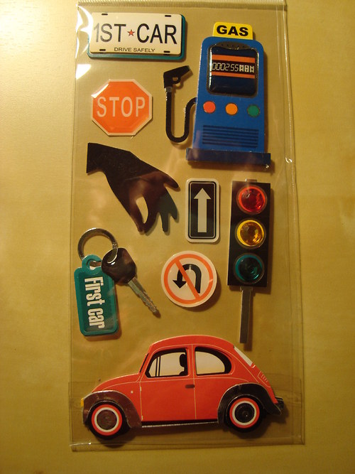 Moje první auto 3D samolepky scrapbook — foto 3