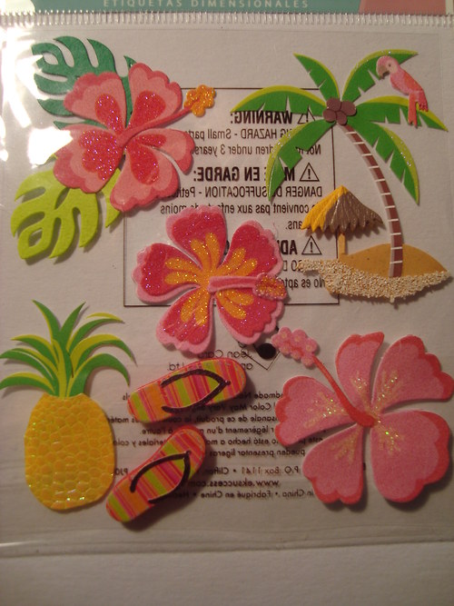 Hawai květiny 3D samolepky scrapbook — foto 2