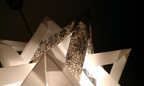 Papírový lustr - "háčkovaný" — foto 2