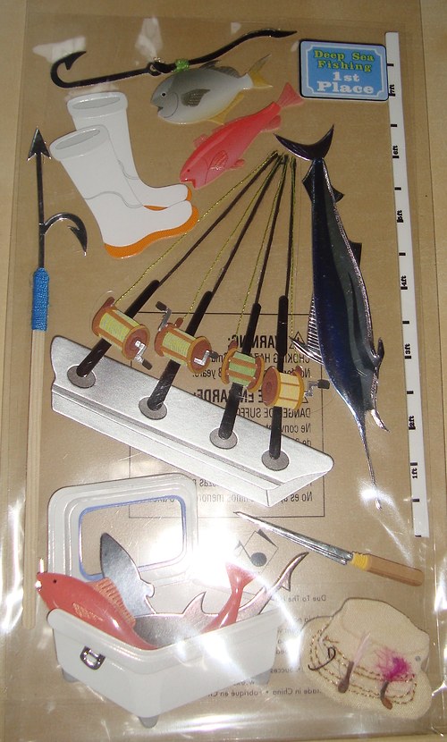 Rybaření 3D samolepky scrapbook — foto 3