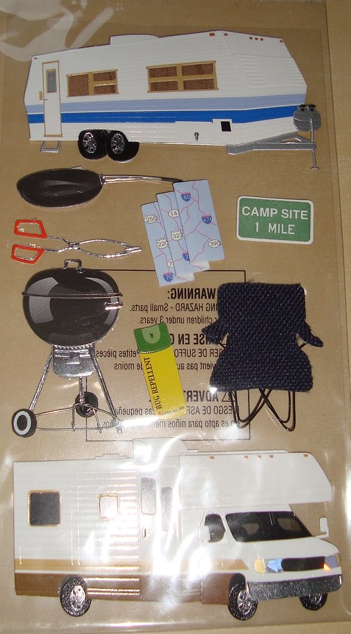Kemping 3D nálepky samolepky scrapbooking — foto 6