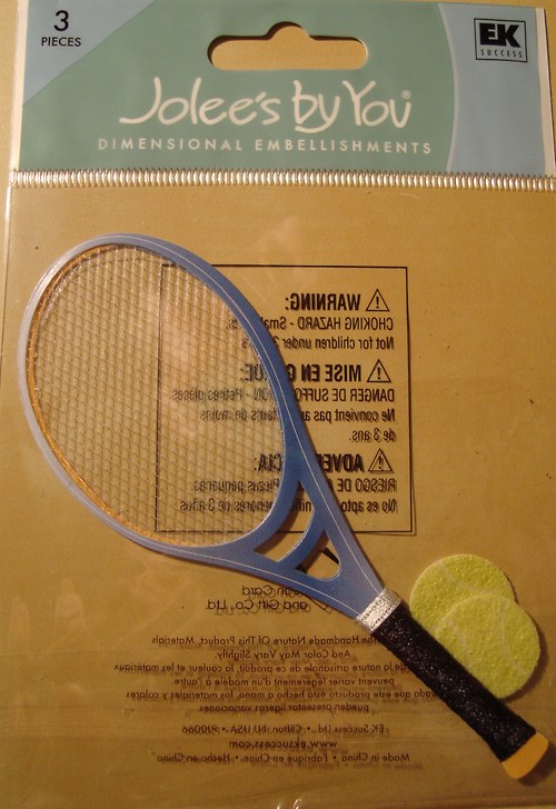 Tenisová raketa 3D samolepky scrapbook — foto 2