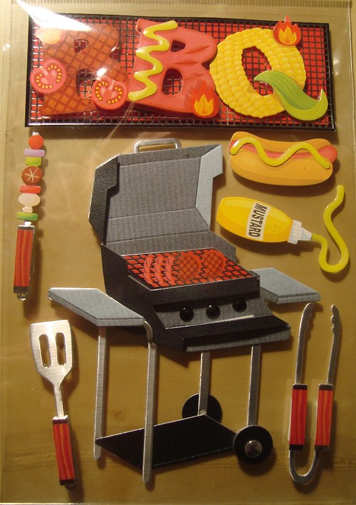 BBQ 3D samolepky scrapbook — foto 3