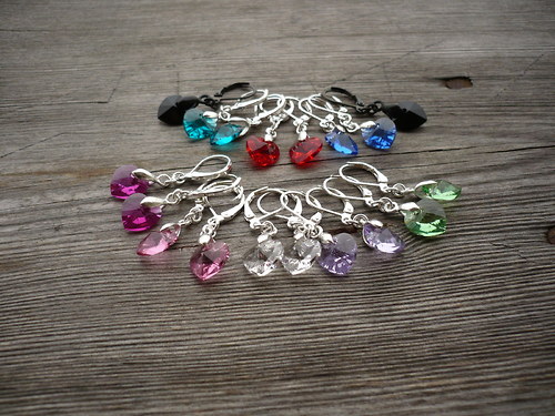 Nebeské náušnice Swarovski srdíčka — foto 3