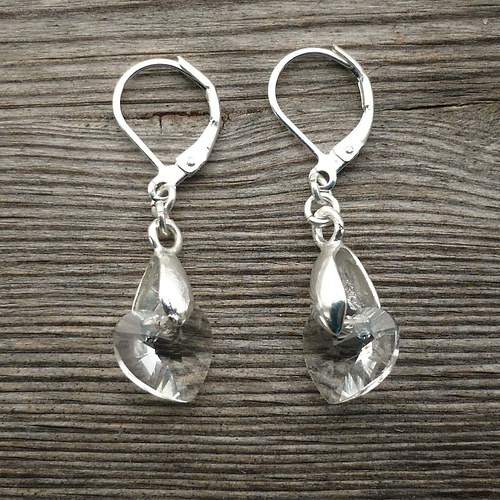 Čiré náušnice Swarovski srdíčka — foto 2