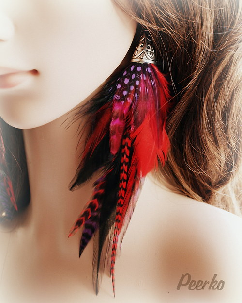 Gothic Feather Earrings — foto 3