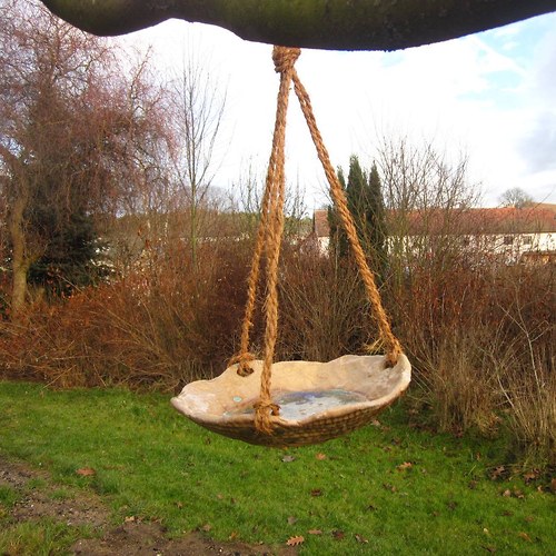 Pítko pro ptáčky zdobené roztaveným sklem — foto 2