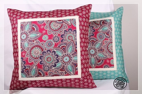 Polštář Kaleidoskop Tyrkysový — foto 4