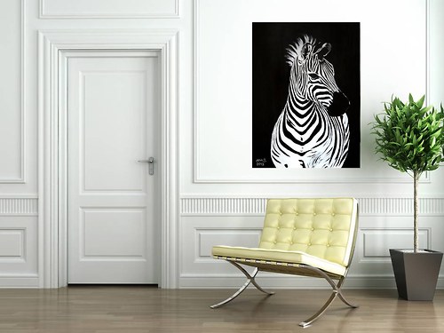 ZEBRA, Olejomaľba 100x70cm — foto 3
