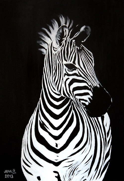 ZEBRA, Olejomaľba 100x70cm — foto 2