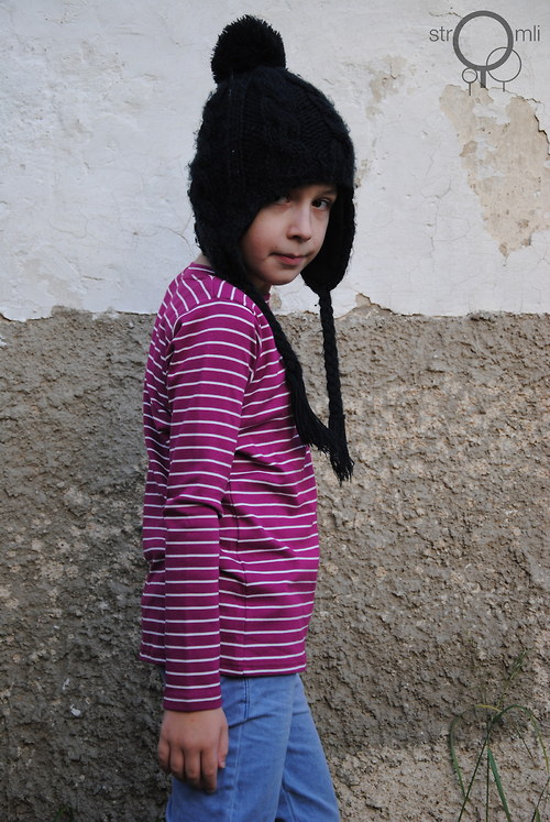 Lila proužkované, vel. 9-11 roky — foto 2