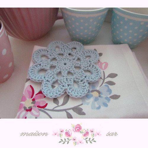 Háčkovaná prostírka - LIGHT ICE BLUE — foto 2