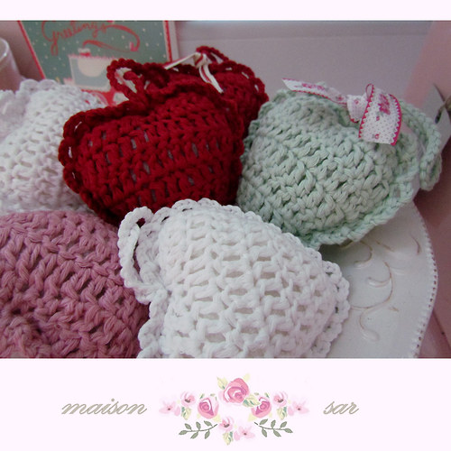 Háčkované srdíčko - MINT — foto 3