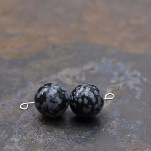 Obsidián vločkový , výběrový pár 1cm — foto 2