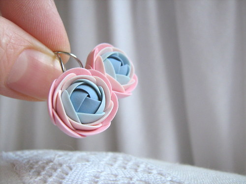 Pastel winter, visací náušnice — foto 3