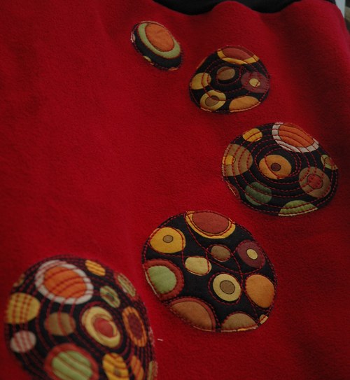 Červená fleecová sukně — foto 2