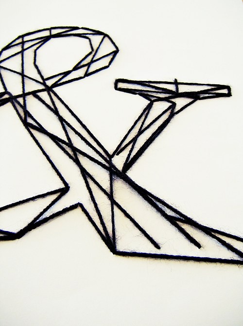 Vyšívané obraz "&",Typografie,Písmeno"&" Formát A3 — foto 2