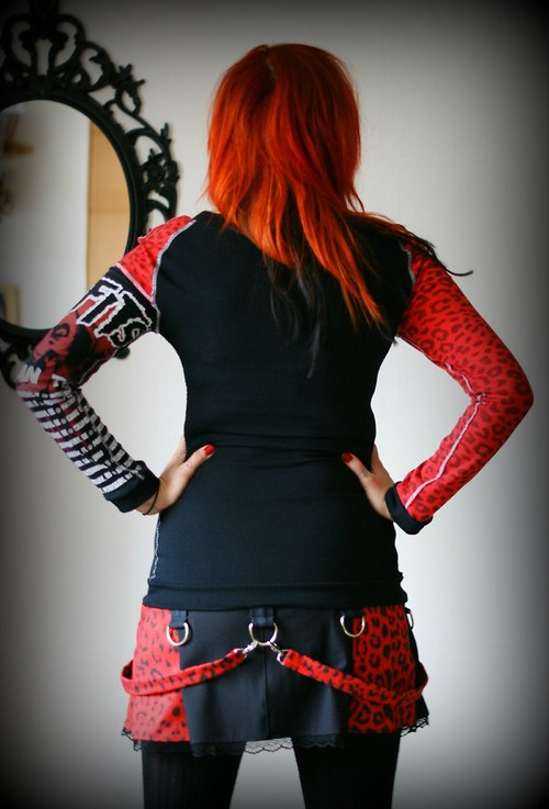 RARA - DIY triko MISFITS červený leopard — foto 2