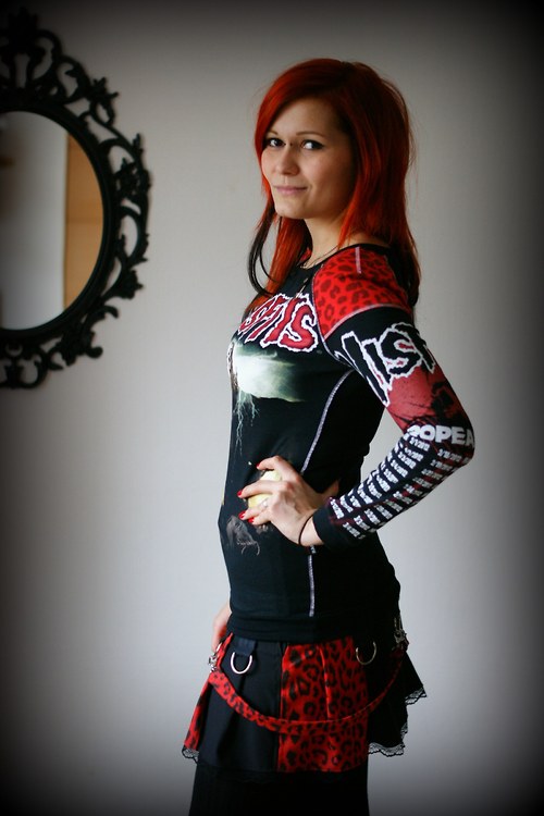 RARA - DIY triko MISFITS červený leopard — foto 3