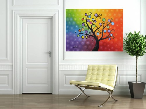 Energetický obraz Strom Aura, Olej 100x70cm — foto 3