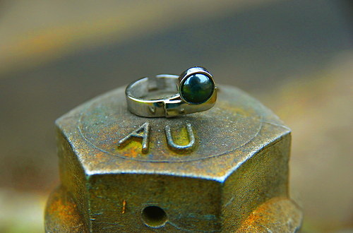 Nerezová prsten " Black pearl " — foto 3