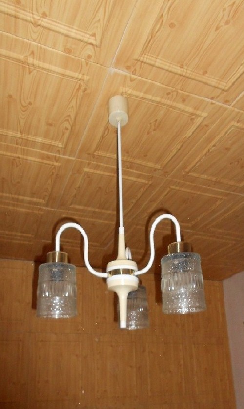 Trojramenný skleněný lustr — foto 2