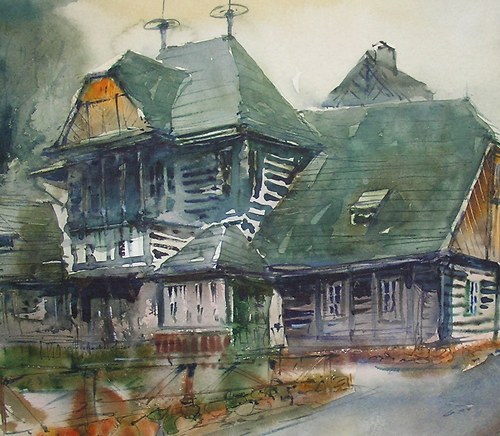 Útulna v Pekle,originální akvarel — foto 3