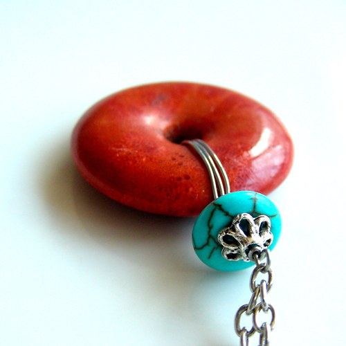 Náhrdelník - korálový donut — foto 2
