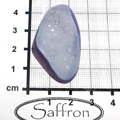 Modrý chalcedon , kabošon s krystaly — foto 2