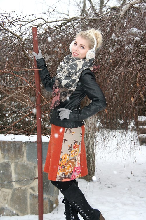 Sukně terakota s květy — foto 2