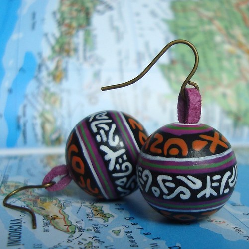 Východní Timor - malované náušnice — foto 3