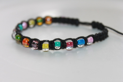 Barevný sen.. Náramek shamballa/makramé — foto 2