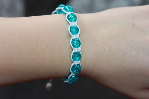 Sv.modrý.. Náramek shamballa/makramé — foto 6