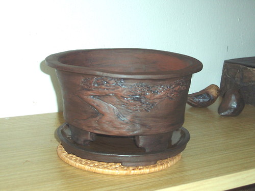 Bonsai miska kulatá tmavá — foto 2