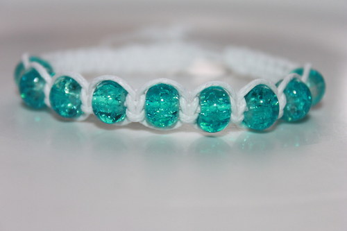 Tyrkysák.. Náramek shamballa/makramé — foto 3