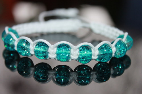 Tyrkysák.. Náramek shamballa/makramé — foto 2