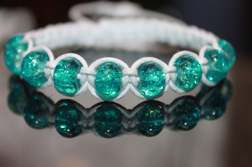 Tyrkysák.. Náramek shamballa/makramé — foto 5