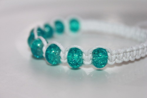 Tyrkysák.. Náramek shamballa/makramé — foto 6
