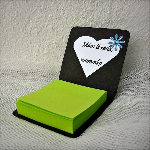 Post-it bloček malý: modré srdce NA PŘÁNÍ — foto 3