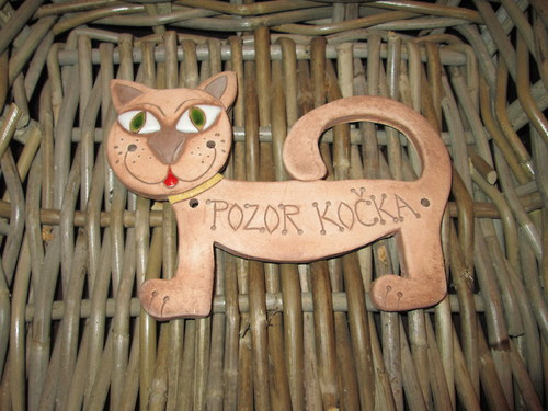 Keramická cedulka - POZOR KOČKA - 1 — foto 3