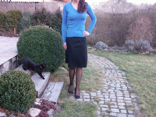 Černá sukně úpletová — foto 2