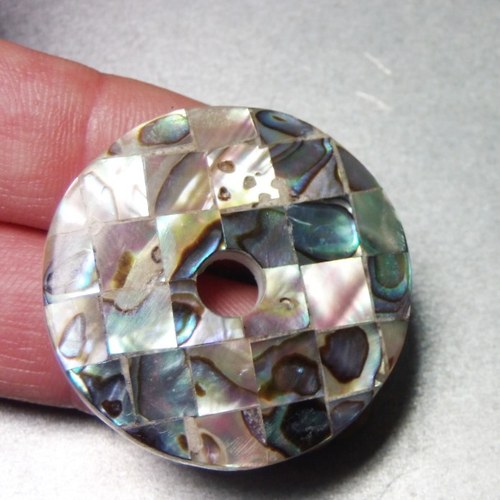 Paua mušle - donut - průměr 3,5 cm - D229 — foto 2