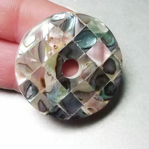 Paua mušle - donut - průměr 3,5 cm - D229 — foto 4